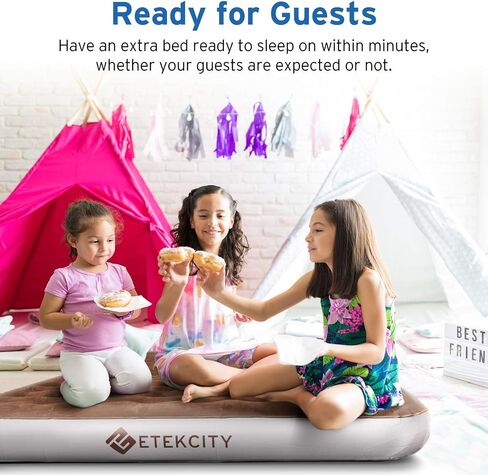 Etekcity مرتبة هوائية مطورة بحجم مزدوج، سرير هوائي للتخييم، سرير قابل للنفخ، مرتبة هوائية مرتفعة مع مضخة قابلة لإعادة الشحن للضيوف، والتخييم، والمشي لمسافات طويلة، والارتفاع 9 بوصات، وحقيبة تخزين، بني in Kuwait