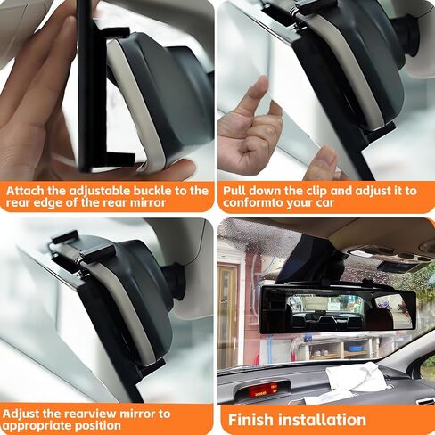 Broadway Car Rear View Mirror HD Anti Glare Universal 12 Inch large Field of View Panoramic Rearview Mirror with Wide Angle Blue Tint for Car SUV and Truck in Saudi Arabia