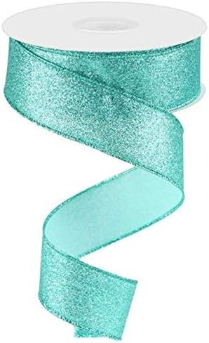 Shimmer Glitter Wired Ribbon, Lime Green - 2.5 Inches x 10 Yards in Saudi Arabia