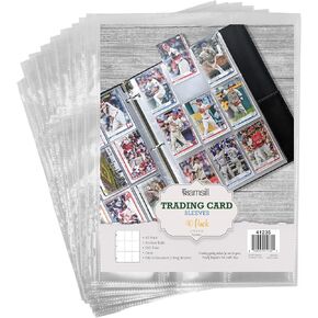 Samsill 100 Pack 9 Pocket Page Protector, Trading Card Sleeves Pages Baseball for 3 Ring Binder, Sheets Standard Size Cards, Sport Game Business Cards in Kuwait