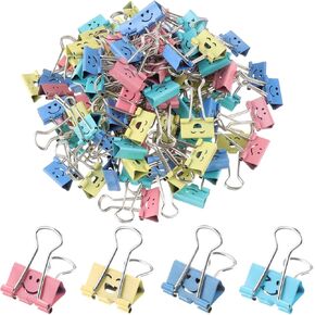 600Pcs Binder Clips Paper Clips, Vomulato Colorful Cute Clips Set with Paperclips Paper Clamps, Assorted Sizes in One Pack, for Office School and Personal Use