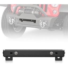 Universal Flip-Up Front License Plate Frame for 10" Hawse Fairlead Mount Compatible with Jeep Ford Dodge Chevy GMC Nissan Toyota Ram Pickup Truck & Off-Road Car, Bumper Winch Bracket Holder