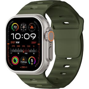 أساور رياضية 6 عبوات متوافقة مع Apple Watch Ultra 2 Band 49mm 45mm 44mm 42mm، أساور معصم واسعة من السيليكون الناعم مقاومة للماء للرجال لسلسلة iWatch 9 8 7 6 5 4 SE Ultra