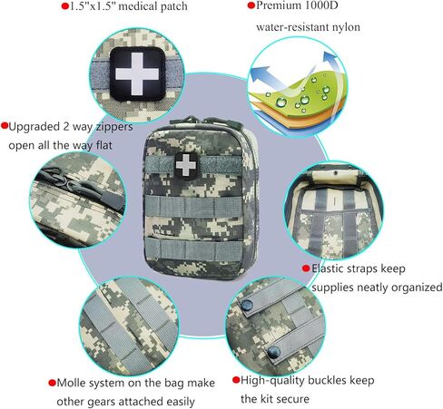 EMT الحقيبة MOLLE Ifak الحقيبة التكتيكية MOLLE الطبية الإسعافات الأولية حقيبة متعددة الاستخدامات الأحمر Carlebben in Kuwait