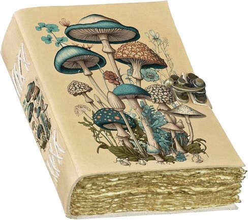 Vintage Mushroom Journal-Aesthetic Botanical Themed Notebook-Beautiful Retro Book of Shadows Journal Sketchbook-Cute Mushroom Gifts Women Grimoire 200 Pages in Kuwait