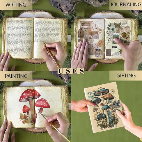 Vintage Mushroom Journal-Aesthetic Botanical Themed Notebook-Beautiful Retro Book of Shadows Journal Sketchbook-Cute Mushroom Gifts Women Grimoire 200 Pages in Kuwait