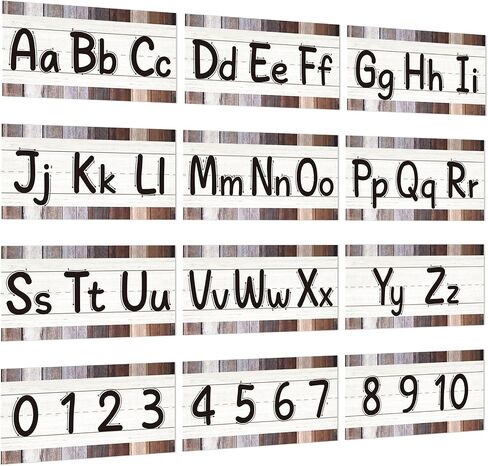 37 Pieces Alphabet Bulletin Board Set, Number ABC Posters for Classroom Wall Boho Rainbow Classroom Decor Preschool Educational Cards Kids Early Learning Colors Shapes Cards Poster in Kuwait