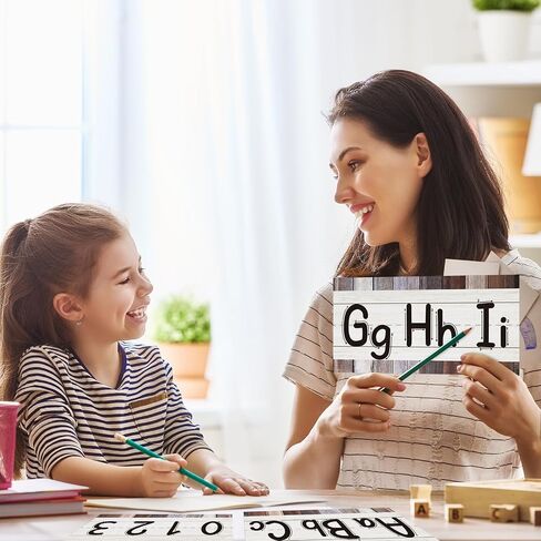 37 Pieces Alphabet Bulletin Board Set, Number ABC Posters for Classroom Wall Boho Rainbow Classroom Decor Preschool Educational Cards Kids Early Learning Colors Shapes Cards Poster in Kuwait