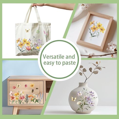 3 Sheet Vintage Flower Rub on Transfers for Furniture 6x12 Inch Floral Furniture Decals Transfers for Crafts Rub Vintage DIY Transfer Stickers for Scrapbooking Album Journal Wall Decor in Kuwait