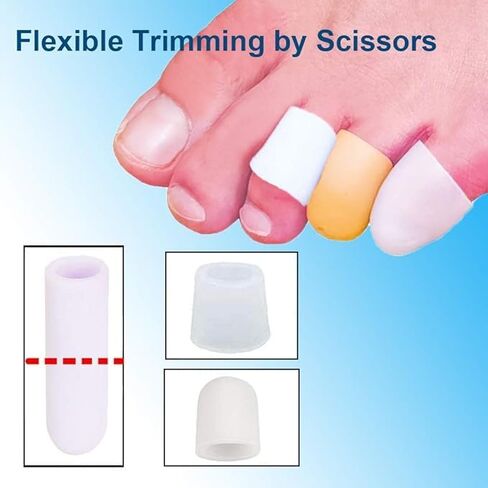 24 Pieces Gel Toe Guard Pinky Toe Silicone Protector, Little Toe Caps Covers, Cuttable Toes Cushions for Preventing Rubbing & Ingrown Toenails, Corns, Blisters in Saudi Arabia