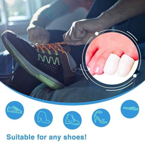 24 Pieces Gel Toe Guard Pinky Toe Silicone Protector, Little Toe Caps Covers, Cuttable Toes Cushions for Preventing Rubbing & Ingrown Toenails, Corns, Blisters in Saudi Arabia