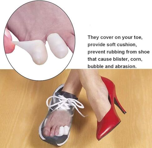 24 Pieces Gel Toe Guard Pinky Toe Silicone Protector, Little Toe Caps Covers, Cuttable Toes Cushions for Preventing Rubbing & Ingrown Toenails, Corns, Blisters in Saudi Arabia