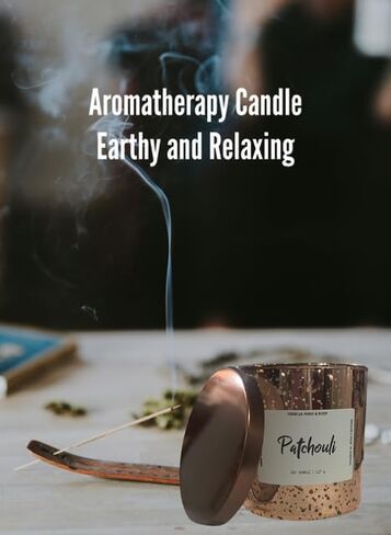 Patchouli Sandalwood Soy Candle - Long Lasting Aromatherapy Candle for Relaxation and Meditation - Earthy Fragrance - Reusable Jar in Saudi Arabia