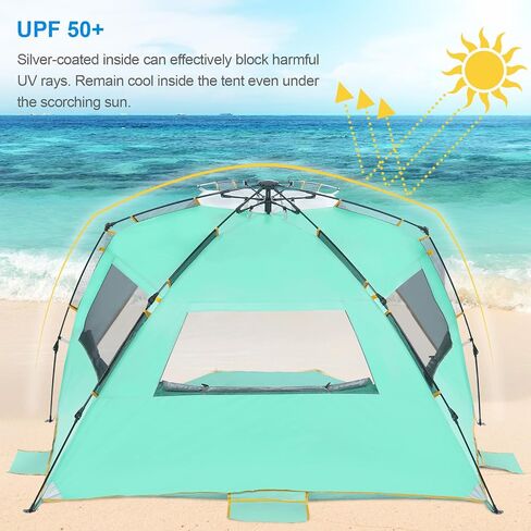 WolfWise Easy Up Beach Tent UPF 50+ Portable Instant Sun Shelter Canopy Umbrella in Saudi Arabia