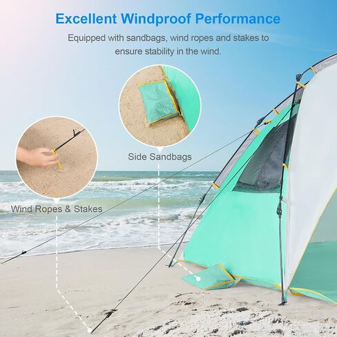 WolfWise Easy Up Beach Tent UPF 50+ Portable Instant Sun Shelter Canopy Umbrella in Saudi Arabia
