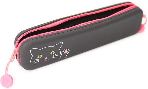 LIHITLAB PuniLabo Zipper Pouch, 7.5" × 1.5", Gray Cat (A7716-4) in Kuwait