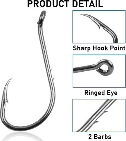 Octopus Baitholder Fishing Hooks, Sharp Barbed Beak Fish Hooks Black High Carbon Steel Circle Jig Hook, Size: 8# - 6/0, 50/100pcs in Kuwait