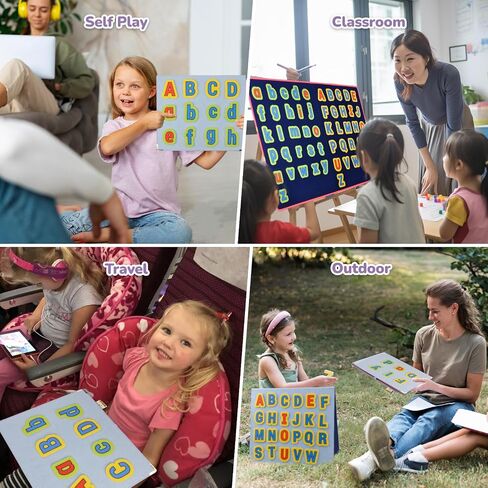 CHEFAN Felt Letters Alphabet for Kids, Felt Board Letter Pieces, Flannel Board Pieces, Precut Felt Story Pieces, 104 Pieces ABC Upper Lowercase Letters for Preschool Homeschool Learning in Kuwait