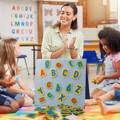 CHEFAN Felt Letters Alphabet for Kids, Felt Board Letter Pieces, Flannel Board Pieces, Precut Felt Story Pieces, 104 Pieces ABC Upper Lowercase Letters for Preschool Homeschool Learning in Kuwait