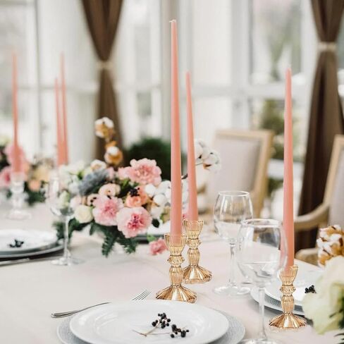 4" Tall Glass Candlestick Holder Set of 6 Clear Crystal Glass Candle Holders for Candlesticks Glass Taper Candle Holder Candle Sticks Holder Decor for Wedding Birthday Party Christmas Valentines Day in Kuwait