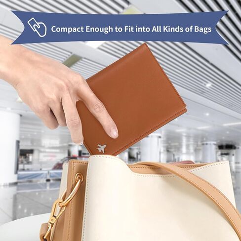 Pilot Wallet Passport Holder for Travel - RFID Blocking Genuine Leather Travel Document Holder with Gift Box Passport Wallet for Pilots Men and Women in Kuwait