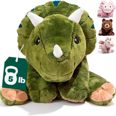 Brease Weighted Stuffed Animal - Green Dinosaur 5 lb, for Adults & Kids, Comforting & Soft 25 inch Huggable Dino Plush Toy in Saudi Arabia