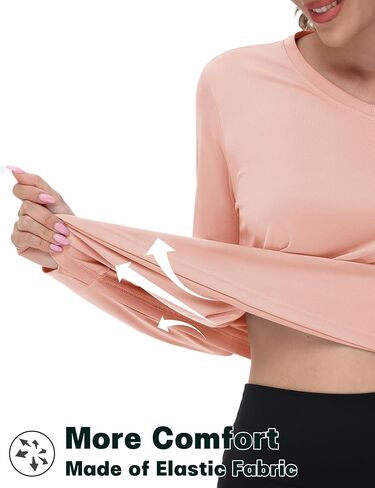 TACVASEN Women's UPF 50+ Sun Protection V Neck Long Sleeve Tops Quick Dry Hiking Running Workout T-Shirts in Kuwait