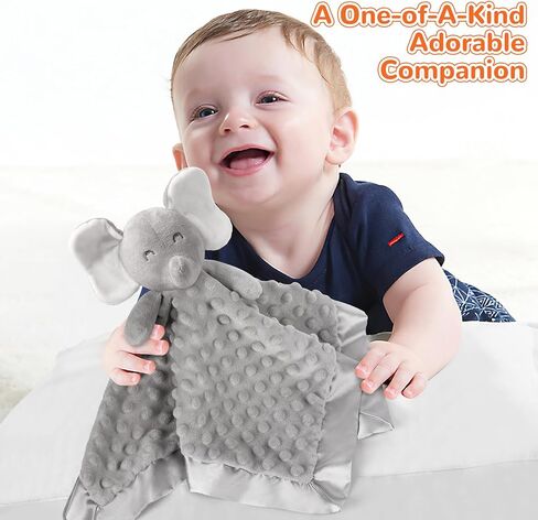 MOVEPAI Cow Loveys Security Blanket for Baby Boy Girl, 16" Soft Lovie for Babies, Snuggle Toy Stuffed Animal Gifts for Birthday Baby Shower in Kuwait