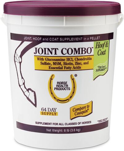 Horse Health Joint Combo Hoof & Coat, Glucosamin, Chrondroitin, Vitamin C, MSM, Biotin, Lysine, ZInc, Omega 3 and 6 Fatty Acids, 64 day supply in Kuwait