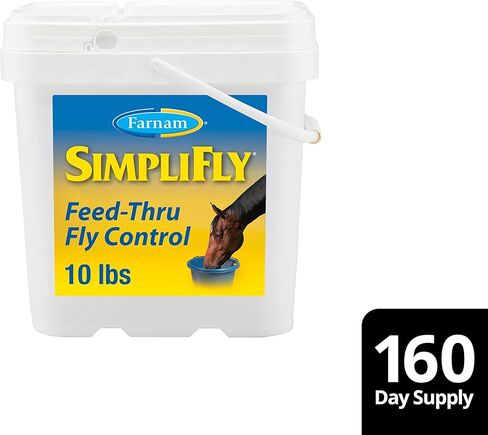Farnam SimpliFly Feed Through Fly Control for Horses, Breaks the Fly Life Cycle, Pellets, 3.75 Pound Bucket, 60 Day Supply for One Horse in Kuwait