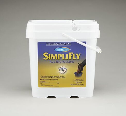 Farnam SimpliFly Feed Through Fly Control for Horses, Breaks the Fly Life Cycle, Pellets, 3.75 Pound Bucket, 60 Day Supply for One Horse in Kuwait