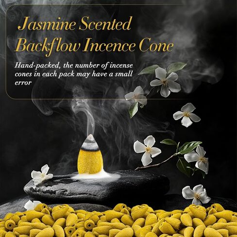 Sukh Backflow Incense Cones for Waterfall - Waterfall Scented Incense Cones 108PCS Backflow Smoke Burning Incense Cones Bulk 6 Different Incense Cones for Ceramic Backflow Waterfall Incense Burner in Kuwait