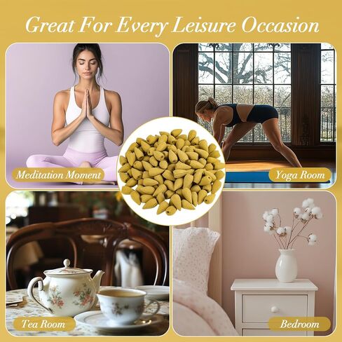 Sukh Backflow Incense Cones for Waterfall - Waterfall Scented Incense Cones 108PCS Backflow Smoke Burning Incense Cones Bulk 6 Different Incense Cones for Ceramic Backflow Waterfall Incense Burner in Kuwait