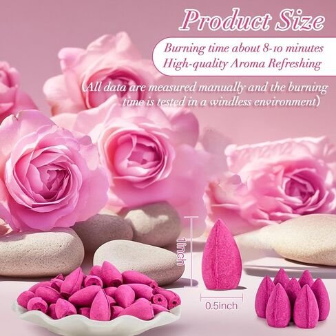 Sukh Backflow Incense Cones for Waterfall - Waterfall Scented Incense Cones 108PCS Backflow Smoke Burning Incense Cones Bulk 6 Different Incense Cones for Ceramic Backflow Waterfall Incense Burner in Kuwait