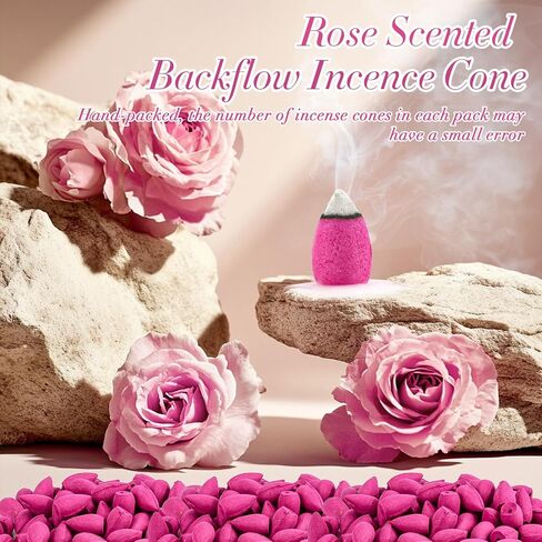 Sukh Backflow Incense Cones for Waterfall - Waterfall Scented Incense Cones 108PCS Backflow Smoke Burning Incense Cones Bulk 6 Different Incense Cones for Ceramic Backflow Waterfall Incense Burner in Kuwait