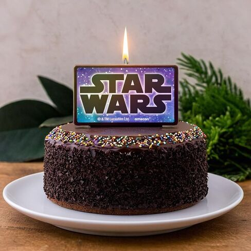 شمعة عيد ميلاد متعددة الألوان من Star Wars Galaxy of Adventures - مقاس 11.43 سم، قطعة واحدة - مثالية لتزيين كعكة الاحتفالات المجرية in Kuwait