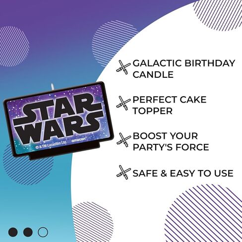 شمعة عيد ميلاد متعددة الألوان من Star Wars Galaxy of Adventures - مقاس 11.43 سم، قطعة واحدة - مثالية لتزيين كعكة الاحتفالات المجرية in Kuwait