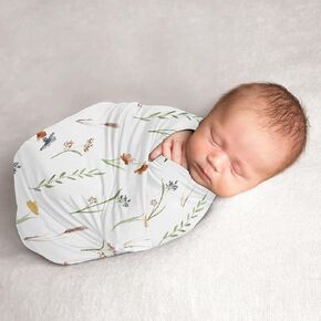 Sweet Jojo Designs Watercolor Floral Baby Girl Swaddle Blanket Jersey Stretch Knit for Newborn or Infant Receiving Security - Blush Pink, Grey and White Boho Shabby Chic Rose Flower in Kuwait