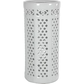 Oriental Furniture 17" Carved Lattice Decorative Umbrella Stand