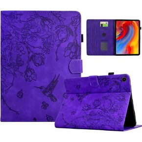KEROM Case for Samsung Galaxy Tab A9 Plus/A9+ 11 Inch 2023 (SM-X210/X216/X218), Suede Leather Folio Stand Cover with Auto Wake/Sleep & Card Slot & Pen Holder - Brown Butterfly Embossing