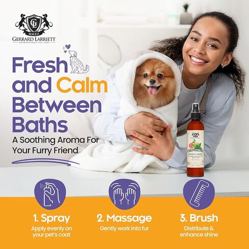 جيرارد لاريت - عطر الكلاب المنعش والمشرق بالروائح العلاجية، كولونيا مهدئة للكلاب بالشوفان، مستلزمات الحيوانات الأليفة للعناية بالبشرة والتحكم في الرائحة، 8 أونصة سائلة (اللافندر والبابونج للتخلص من التوتر) in Kuwait