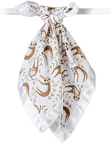 Lulujo Security Lovey Blankets Unisex Softest Breathable Cotton Muslin Security Blanket Set with Silky Satin Trim| Neutral Comforting Blanket for Girls & Boys| 16in x 16in| Daisies in Kuwait