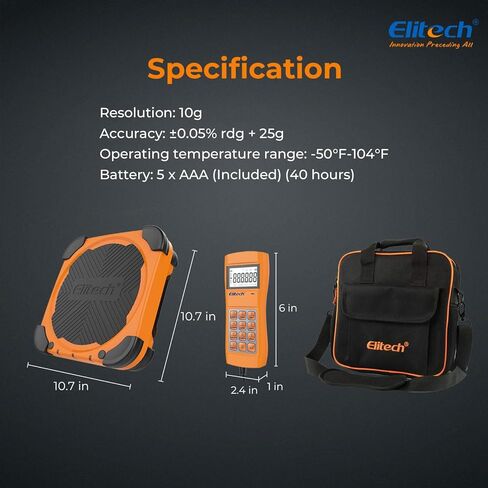 Elitech LMC-300A HVAC Refrigerant Charging Scale Freon Recovery Weighing Scale 330lbs with Auto Open/Stop Charging Valve in Kuwait