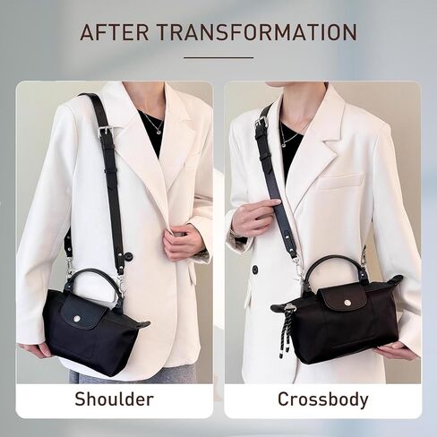 ترقية 4 أبازيم استبدال حزام المحفظة متوافق مع حقيبة Longchamp S / M / L، مجموعة تحويل حزام حقيبة جلدية مضادة للانزلاق، حقائب اليد حزام الكتف عبر الجسم 34-41 بوصة قابل للتعديل للنساء (بني) in Kuwait