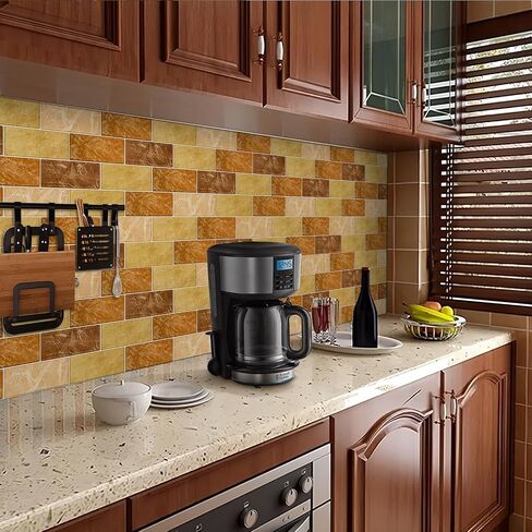 10 Sheets Peel and Stick Backsplash for Kitchen 12"X12" Back Splash Adhesive Subway Wall Tile Sticker for Bathroom on Renter Friendlyn Marble (Grey Marble) in Kuwait
