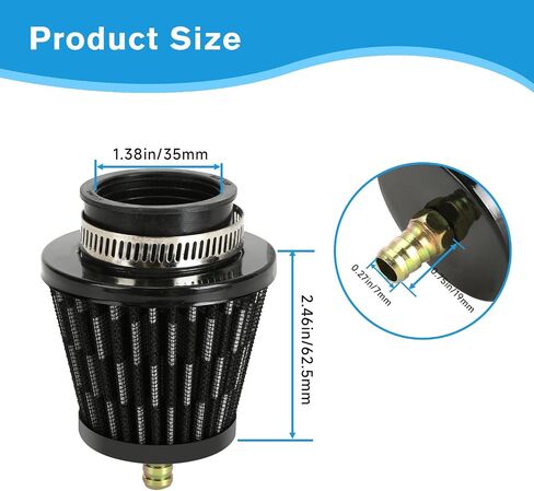 35mm (1-3/8") Air Filter Compatible with Taotao Coolster 110cc 125cc Baja Sunl Apollo SSR ATV Quad 4 Wheeler 50cc 70cc 90cc CRF50 Go Kart Pit Dirt Bike Parts Petcock Fuel Shut Off Valve in Kuwait