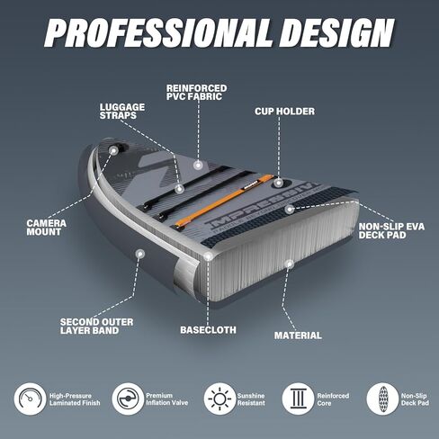 AKSPORT 10'6"×32"×6" لوح مجداف قابل للنفخ مع سطح ممتاز غير قابل للانزلاق، حقيبة ظهر للسفر، مجداف قابل للتعديل، مضخة، مقود للشباب والكبار ألواح SUP خفيفة للغاية لركوب الأمواج in Kuwait