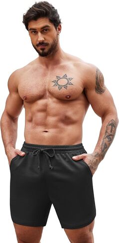 COOFANDY Mens 2 Pack Gym Workout Shorts Muscle Fit Lightweight Training Pants Bodybuilding Sports Jogger with Pockets in Saudi Arabia