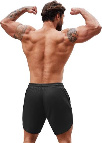 COOFANDY Mens 2 Pack Gym Workout Shorts Muscle Fit Lightweight Training Pants Bodybuilding Sports Jogger with Pockets in Saudi Arabia