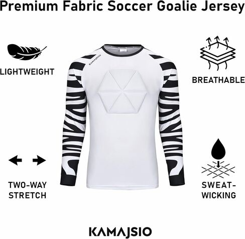 Elbow & Chest Padded Soccer Goalie Jersey - Long Sleeve Soccer Goalkeeper Jersey Men - Adult, Youth Goalie Shirt Pink in Kuwait